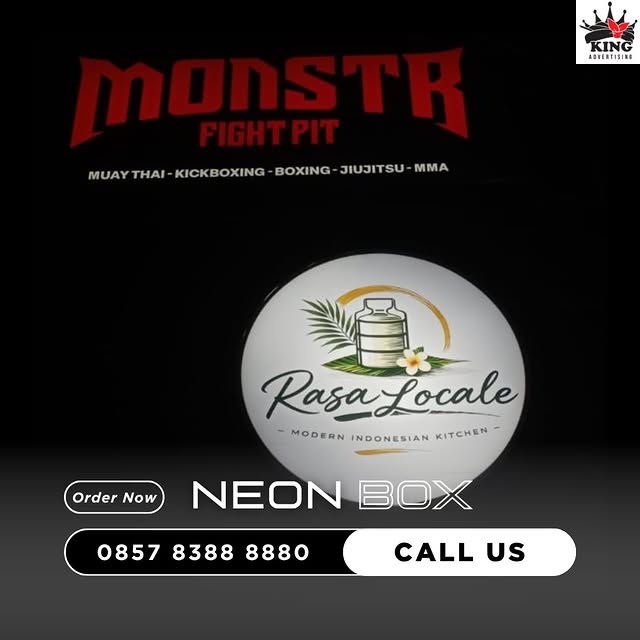 lampu neon box - monstr fight pit